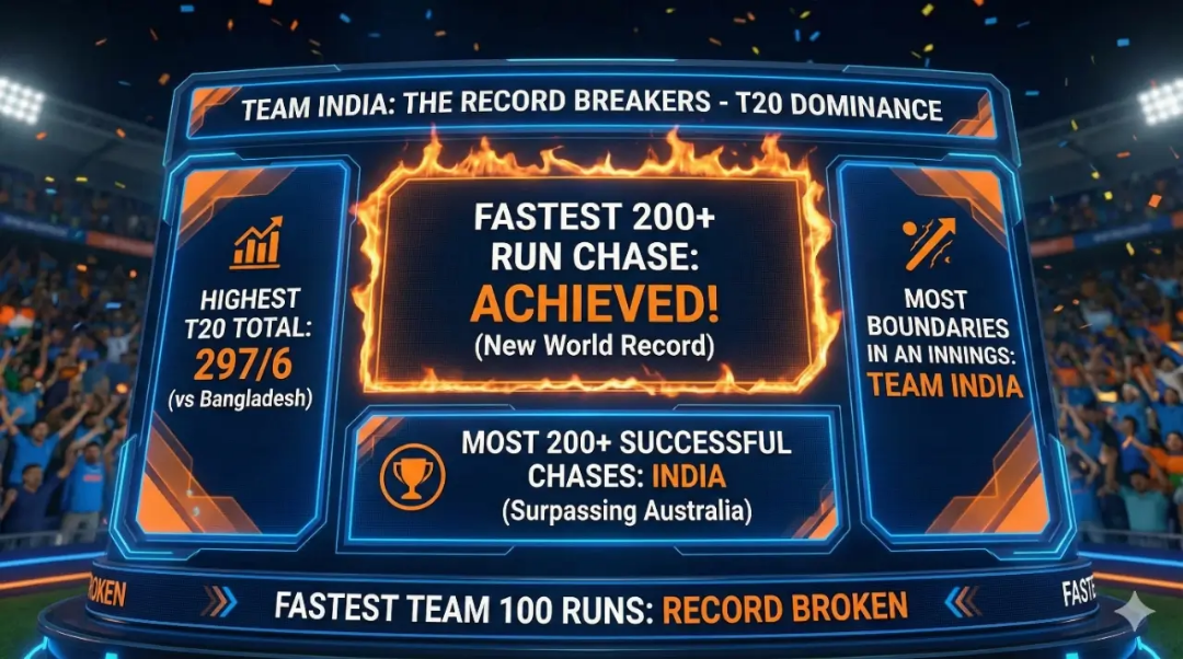 Team India का ‘महा-तूफान’: 200 रन को बनाया मजाक! सबसे तेज चेज़ का वर्ल्ड रिकॉर्ड और वो 4 आंकड़े जो दुनिया को डरा रहे हैं