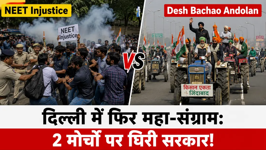 Delhi student and farmer protests